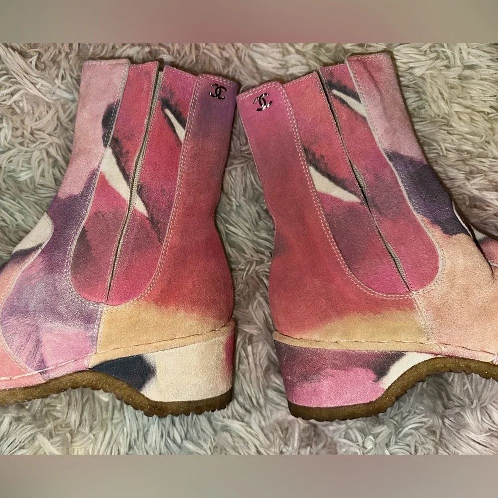 Chanel Tie-Dye Effect Boots Size 37